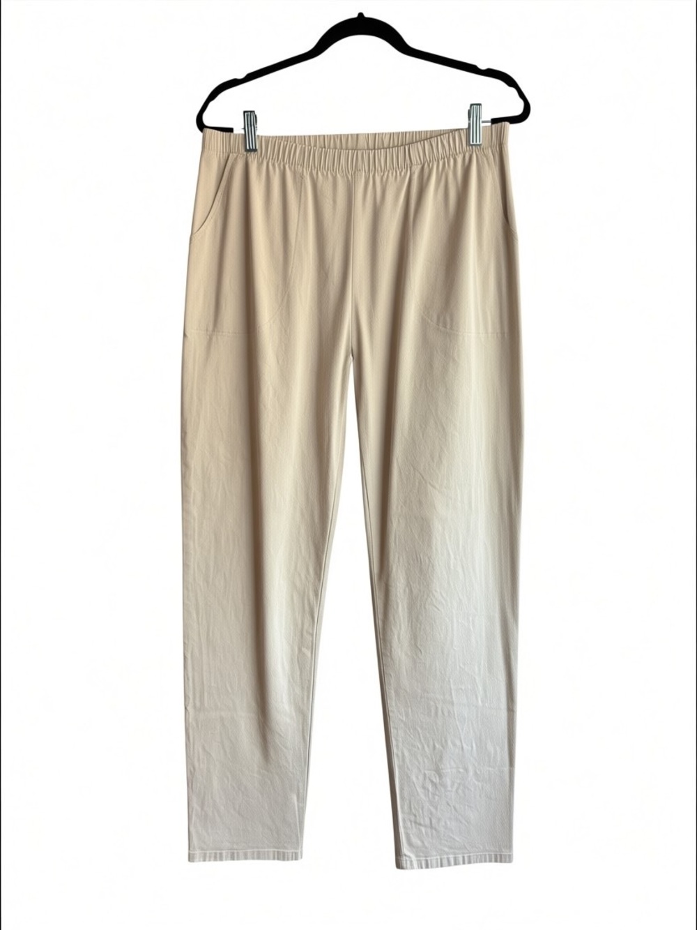 JMS Cream Pull-On Pants 1X Cotton  Elastic Waist